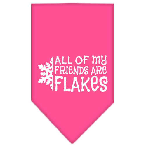 All my friends are Flakes Screen Print Bandana Bright Pink Small